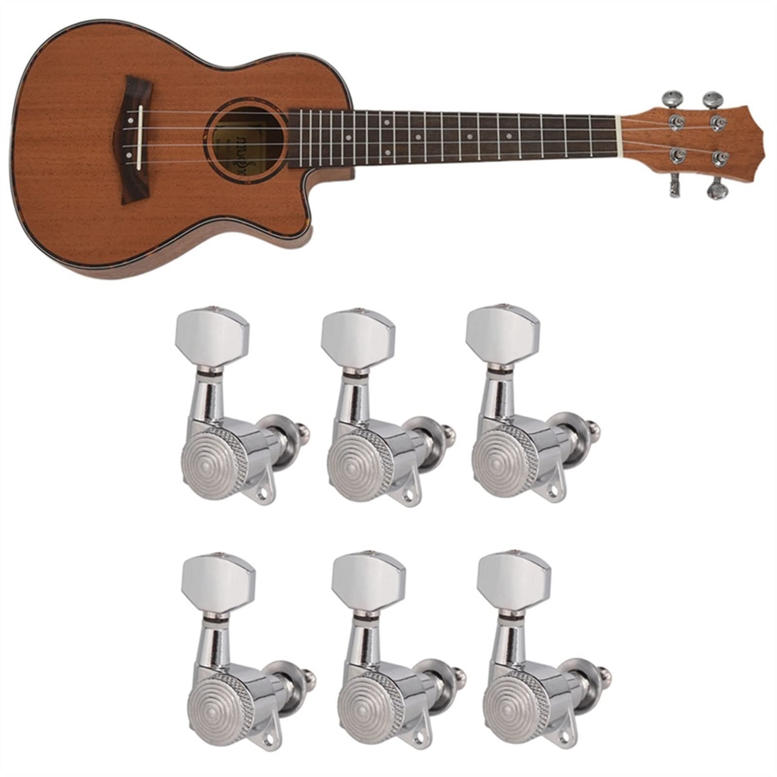 Gitarren Stimmwirbel 1 Satz 23-Zoll-4-String-Mini-Gitarre Mit Bag Tuner Capo & 1 Set String Tuning Pegs Tasten Tuner Machine Köpfe