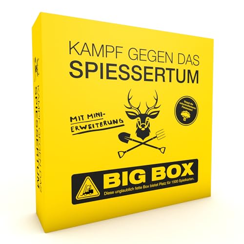 KAMPFHUMMEL Kampf gegen das Spiessertum - BIG Box - (Fast) leere Box mit Platz für über 1500 Karten des fiesen Deutschen Kartenspiels für Leute mit schwarzem Humor