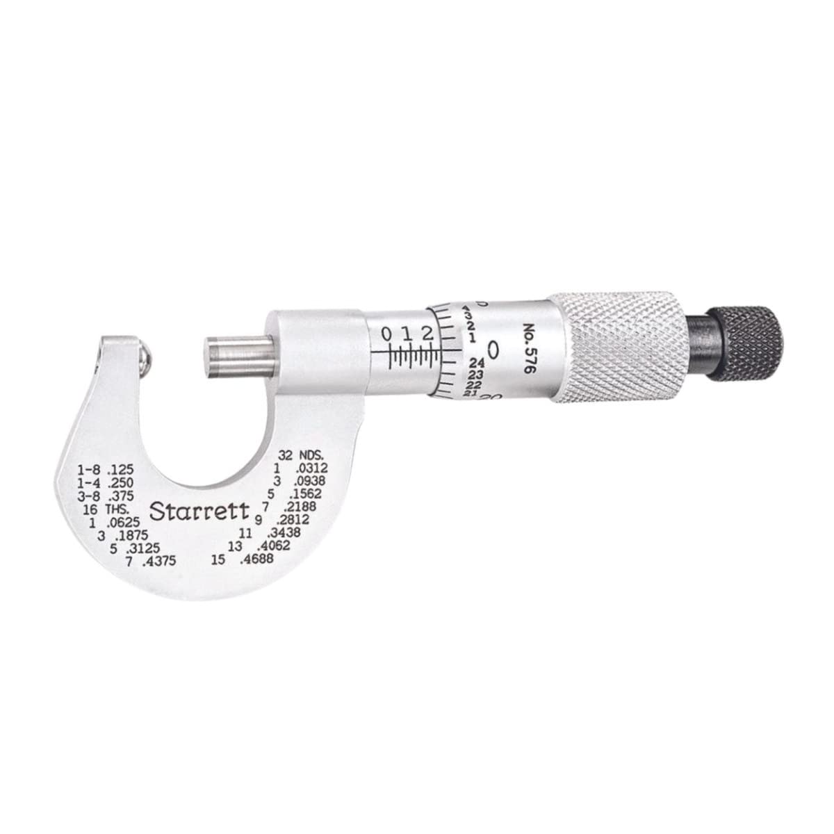 Starrett 576 x R), Ratsche Stop, Hartmetall, Faces, 0–1/5,1 cm Reihe 0 cm Abschlussfeier, Full Finish konisch Rahmen