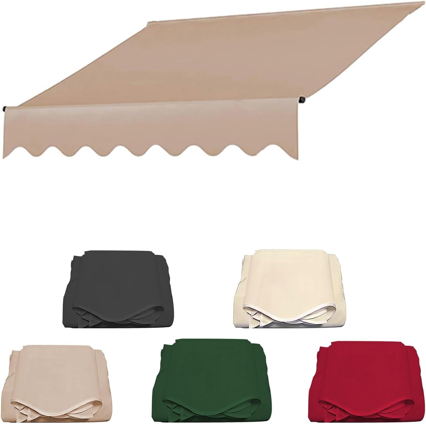 Ersatz-Markisenstoff, langlebiger Markisen-Ersatzstoff, wasserdichte Mehrzweck-Markisenschutzhülle, Beige, 4 m