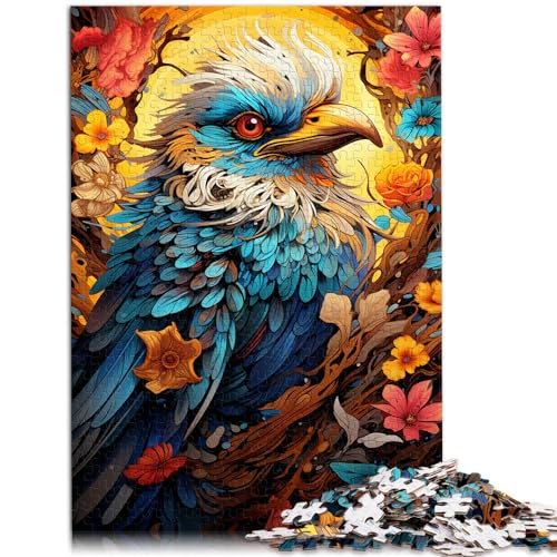 Puzzle Bunte Psychedelie heiliger Vögel 1000-teiliges Puzzle Holzpuzzle Familienspiel zum Stressabbau Schwieriges Herausforderungspuzzle 1000 Teile (50 x 75 cm)