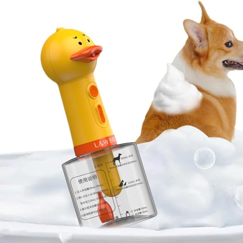 Elektrischer Hundeschaumspender – wiederaufladbarer Spender zum Baden von Haustieren, elektrischer Schaumspender für Hunde, ultra-langer Standby, 400 ml, 1200 mAh, IPX 5 wasserdichter Spender für