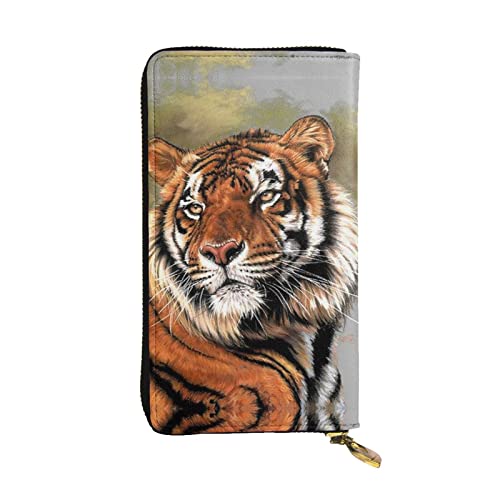 DMORJ Niedliche Tiger Leder lange Clutch-Brieftasche: 19 x 10 cm, bequem, leicht, wasserdicht, langlebig, schönes Geschenk, Schwarz, Einheitsgröße, Schwarz , Einheitsgröße