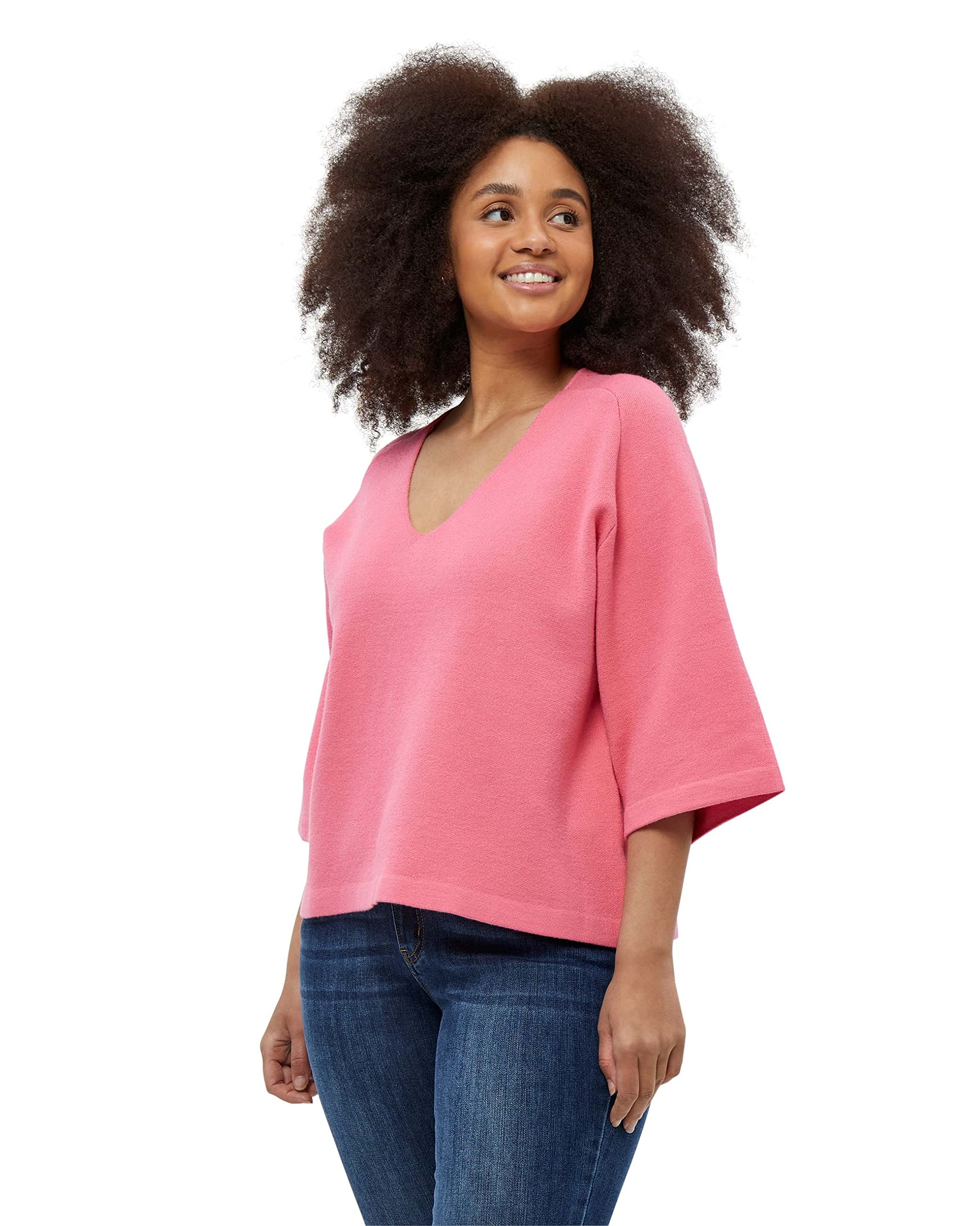 Peppercorn Women's Rosalia 3-4 Sleeve Pullover Curve, Pink Lemonade, 18