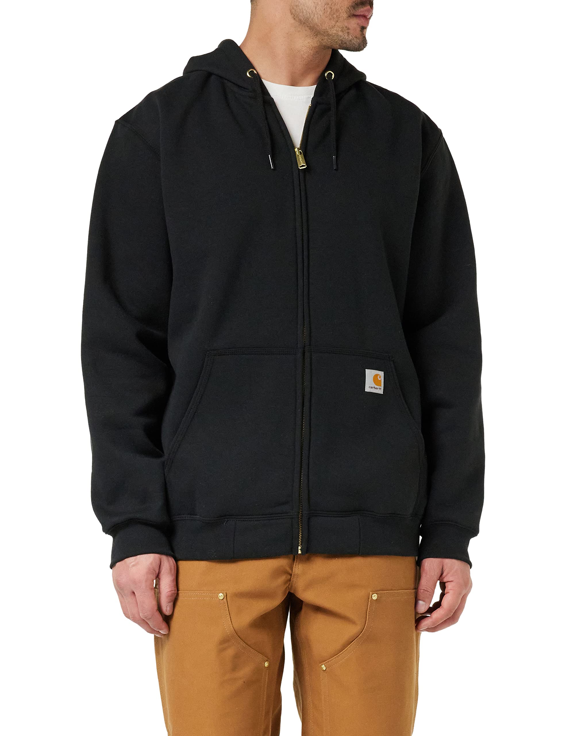 Carhartt, Herren, Weites, mittelschweres Sweatshirt mit durchgehendem Reißverschluss, Schwarz, S