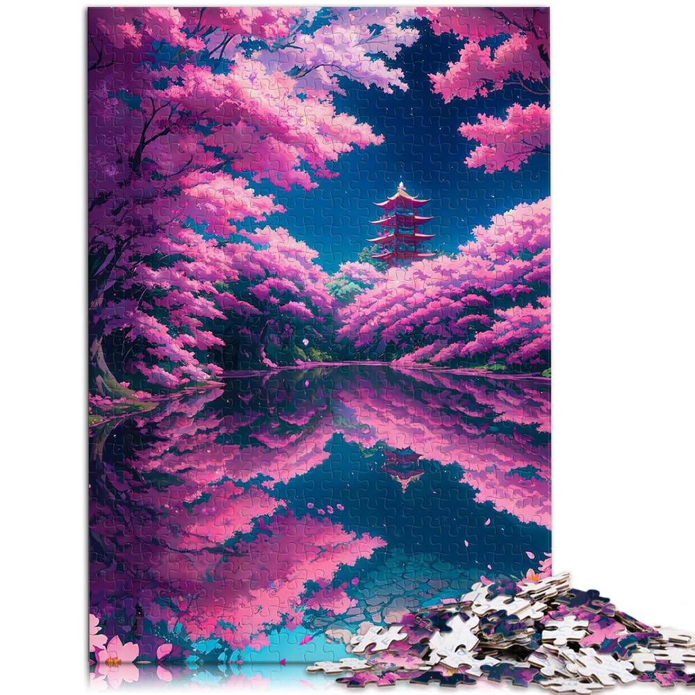 Puzzle für Puzzles im japanischen Stil, 1000-teiliges Holzpuzzle, Familienspiel zum Stressabbau, schwieriges Herausforderungspuzzle, 1000 Teile (50 x 75 cm)