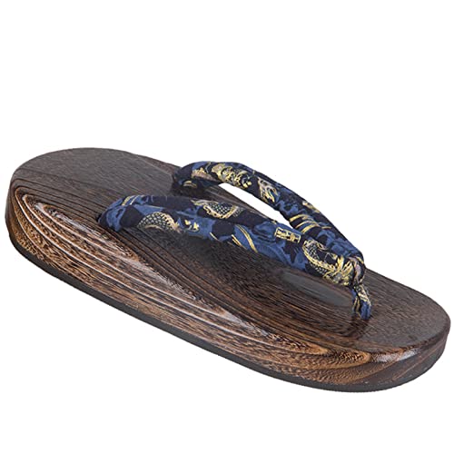 GHYUB Herren Damen Japanische Holzschuhe Sandalen Traditionelle Schuhe Wide Sole Flip Flops，Klassische Mode Damen Cosplay Geta Clogs Hausschuhe (Color : B, Size : EUR42/43)