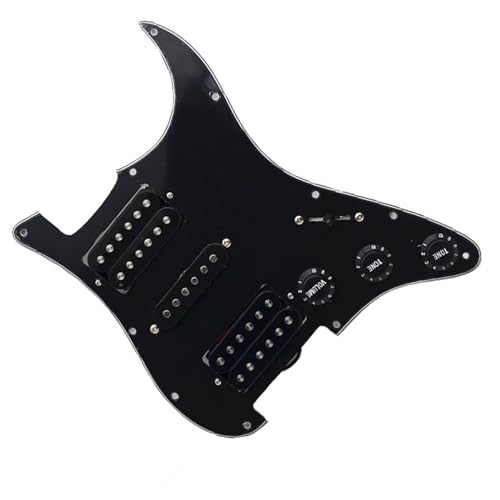 Standard-Pickguard-Tonabnehmer HSH-Schlagbrett für E-Gitarre, vorverkabelte, schwarze Schlagplatte (Color : 3/4)