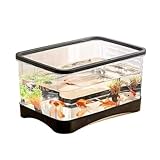 Aquarium Aquarium kleine Wohnzimmer Haushalt Desktop kleine transparente acryl schildkröte Tank schildkröte Box Aquarium-Kit(Schwarz,31.5cm*21cm*16.5cm)