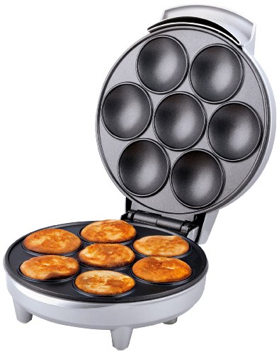 Trebs 99260 Poffertjes-Automat - Mini Pfannkuchen - Waffelautomat - antihaftbeschichtet - 700 Watt - Silber