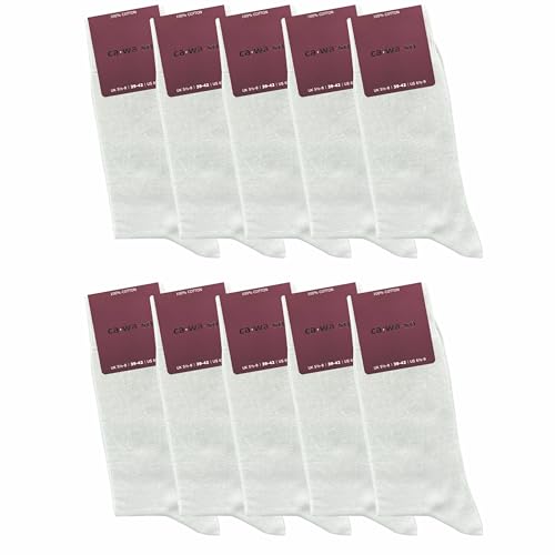 ca·wa·so Damen Socken aus 100% Baumwolle (10er-Pack) (39-42, weiß)