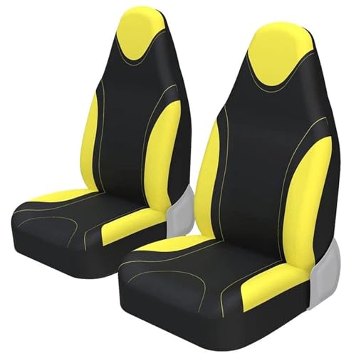 REPELKY Sitzbezüge Auto 2 Stück Front Bucket Style Autositzbezüge Universal Für Toyota Für Aygo Für Autos LKW SUV Sitzschutz Fahrzeug Sitzschut Autositzschoner(2pcs YELLOW)