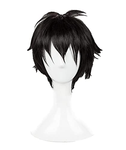 LINLINCD-Wig Anime Cosplay Anime-Rollenspiel for Haikyuu!!Akaashi Short Black Hair The Future Diary Yukiteru Amano Hitzebeständige Cosplay-Perücke