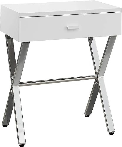 GSKXHDD Beistelltisch Nachttisch Einfacher Nachttisch für Schlafzimmer Büro Nachttisch Tisch Metall X-Frame Akzent Nachttisch Beistelltisch Wohnmöbel (Farbe: Dunkeltaupe/Chrom) Bequemes Jubiläum (W