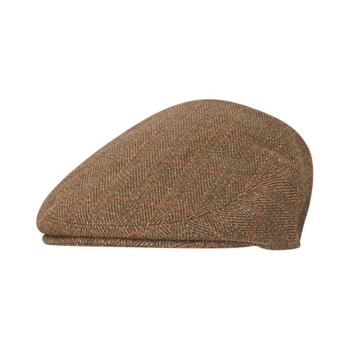 WALKER AND HAWKES - Cambridge - Unisex Schiebermütze aus Tweed - Country-Stil - Braun Tweed - S (57cm)