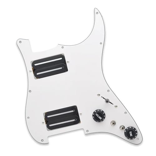 Schlagbrett Tonabnehmer für E Gitarre Schlagbrett für Gitarre zwei Klingen hoher Output 15 K mit zwei vorverdrahteten Schlagplatten(Black WH Pickguard)