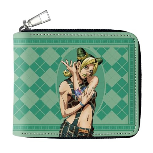 RYNDEX Jo-Jo's Bizar-re Adventu-re Portmonee Anime, Jugend Karikatur Kunstleder Geldbörse, Mädchen Geldtasche mit Münzfach und Geldscheinfach(Color:Multicolor 6)