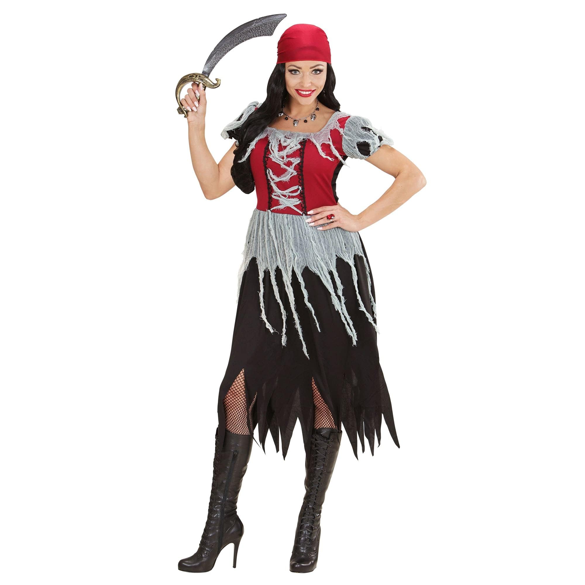 Widmann - Kostüm Piratin, Kleid, Bandana, Karneval, Mottoparty