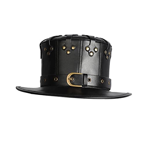 Oadnijuie Steampunk-Hut für Herren, mit Brille, Steampunk-Hut, Gay-Zylinder, GothHat, Steampunk-Hut, Halloween, Maskerade, Hut für Herren