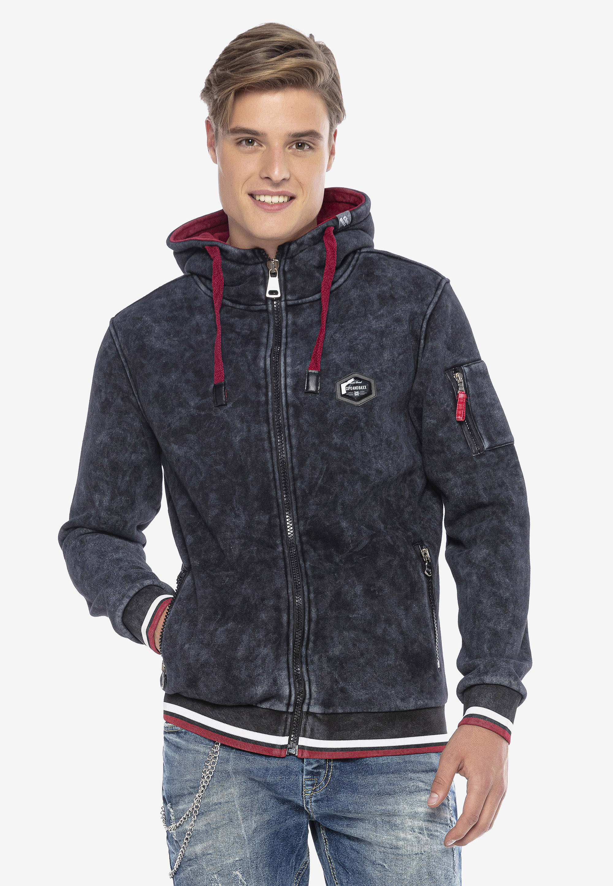 Cipo & Baxx Sweatjacke, in sportlichem Design