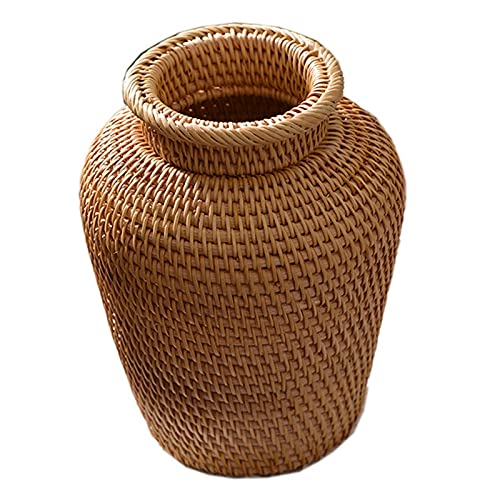 Uikdjgu Rattan Gewebte Vase Kunst Vase Mode Tisch Dekoration Pflanzen Blumen Topf Faddish Hause Garten Bedarf