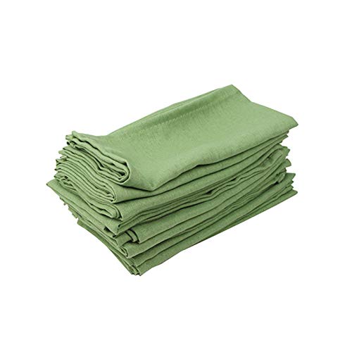 Wiederverwendbare Stoffservietten, Set von 12 Stück Tuch Servietten 40x40cm Baumwolle Leinen Servietten Tischsat Weiche Esstisch Servietten Matte Kinder Tisch Serviette Stoff(12 CJ006 4040Lime)