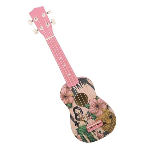 21-Zoll-Massivholz-Ukelele-Gitarre, Massivholzkorpus, Nylonsaiten, 4-saitige Mini-Gitarren-Ukelele Ukulele Einsteiger Kit