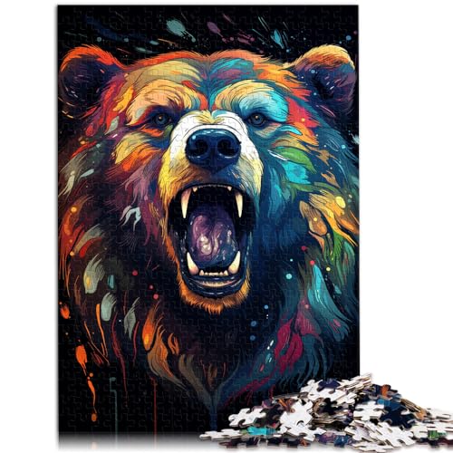 Puzzles, Malerei, Farbe, Sternenhimmel, Bär, Puzzles, 1000 Teile, Holzpuzzle, Spaß für zu Hause, Aktivitäten, Geburtstagsgeschenk, Reisegeschenke, 1000 Teile (50 x 75 cm)