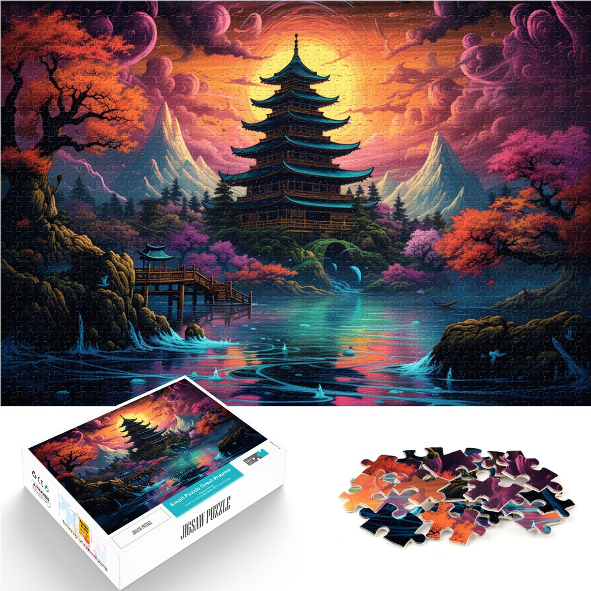 Puzzle | Puzzle Farbpagode für Erwachsene, 1000 Teile, Puzzle-Geschenke, Holzpuzzle, jedes Teil ist einzigartig – anspruchsvolles, unterhaltsames Familienspiel, 1000 Teile (50 x 75 cm)