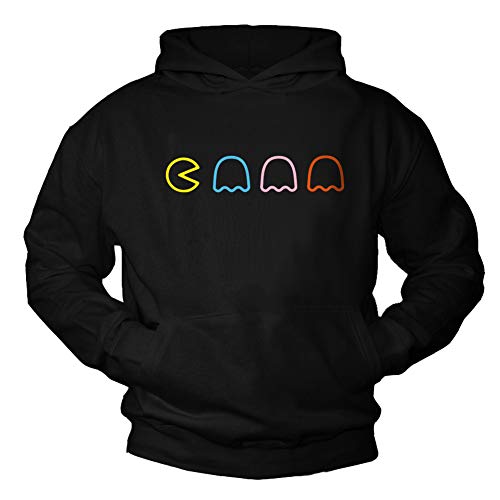 MAKAYA Gamer Pullover mit Kapuze Herren/Jungen - Vintage Oldschool Hoodie Man Kapuzenpullover Nerd Geschenke Männer/Jungs Schwarz XXL