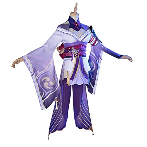 JGZGCG Spiel Genshin Impact Raiden Shogun Cosplay Kostüm Baal Perücke Beelzebul Cosplay Kostüm Sexy Frauen Kimono Kleid Uniform Party Anzug