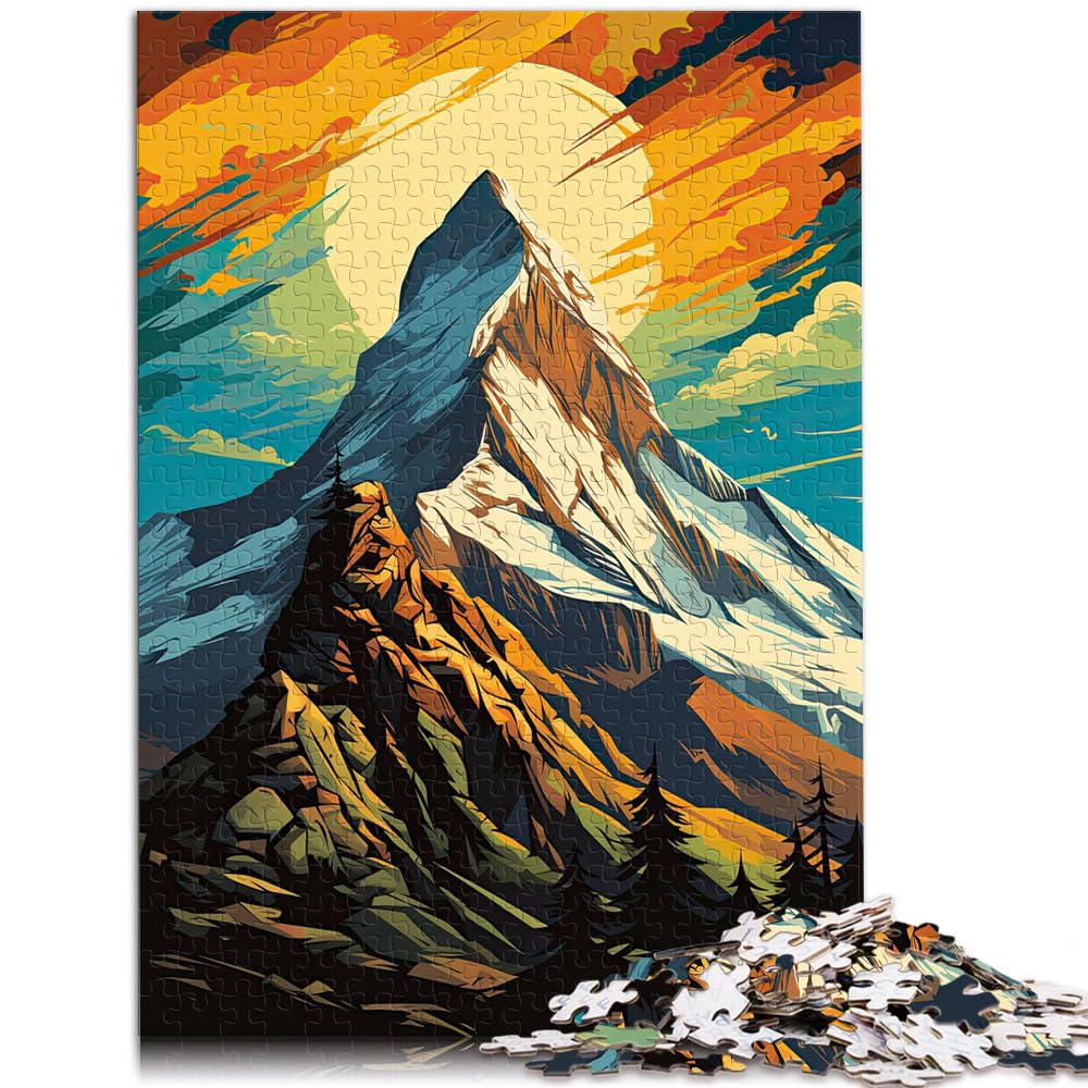 Puzzle | Puzzles Pop-Art-Berge Puzzles 1000 Teile Holzpuzzle Spielzeug Puzzles Lernspiele Stressabbauende Puzzles 1000 Teile (50 x 75 cm)