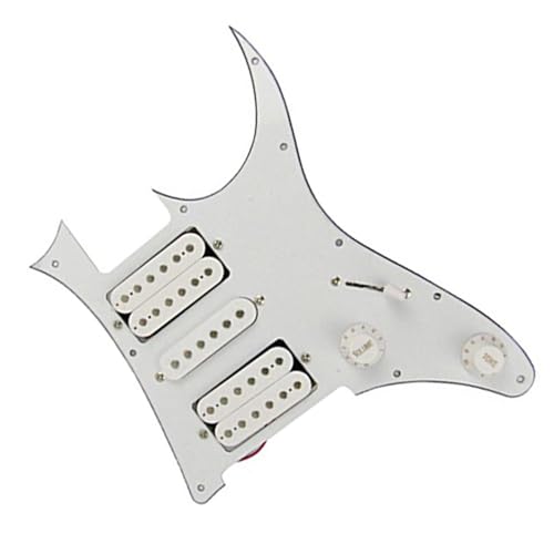 Standard-Pickguard-Tonabnehmer HSH E-Gitarren-Schlagbrett-Tonabnehmer, weißes, dreischichtiges, modisches Gitarren-Teile-Set