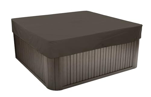 BaCover Outdoor Whirlpool-Abdeckung, Allwetter Garten Spa Abdeckung aus 210D Oxford, Wasserdicht, Staubdicht, UV-geschützt Poolabdeckung Quadrat,Kaffee,215x215x30cm