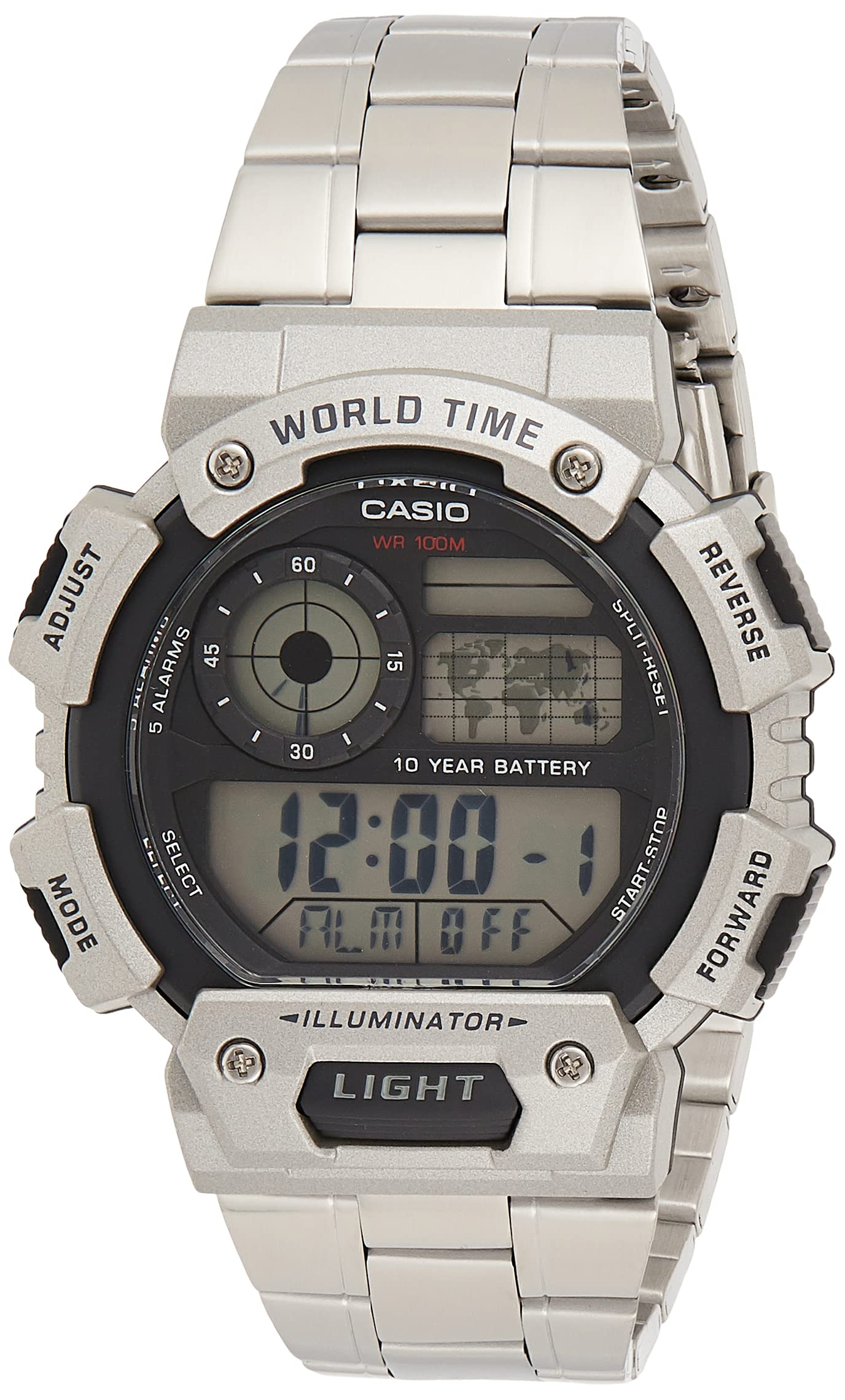 CASIO Herren Armbanduhr Digital Quarz Edelstahl AE-1400WHD-1AVEF