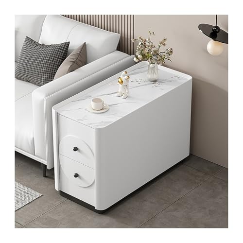 FUHAI-666 Sofa Sideboard Moderner Lagerschrank Schiefer + Massivholz Beistelltisch Wohnzimmer Home Kreativer Ecktisch(80x40x55cm,C)