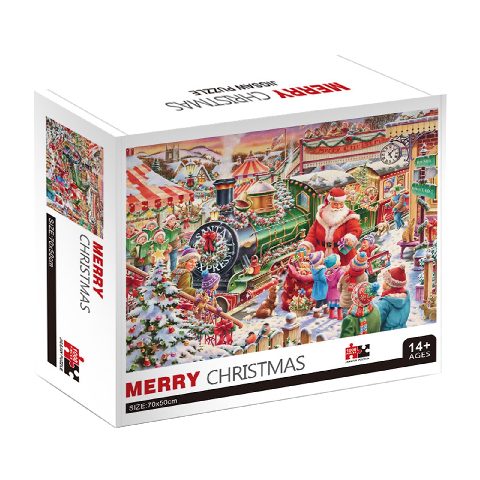 Aurgiarme Festliches Weihnachtspuzzle 1000 Teile HighLevel Puzzle Stadtansicht Papierpuzzle Ölgemälde Stressspielzeug Für Erwachsene