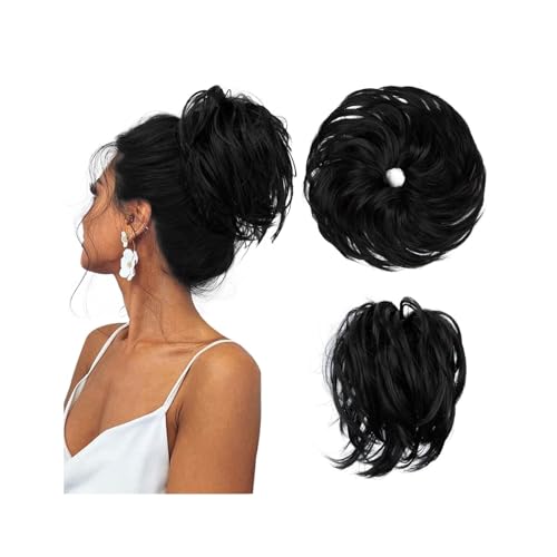 Brötchen Haarteil Synthetisches, gefälschtes, unordentliches Dutthaar, lockiges Band, Haarteil, Haargummi, Scrunchie, Wickelstück, elastisches Haar, Chignon, Cheveux, Schwanz, Hochsteckfrisur for Dame