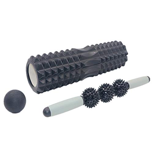 Faszienrolle Wirbelsäule Rolle Für Rücken Lange Schaumstoffrolle Beinrolle Rückenmassagerolle Trigger Point Foam Roller Massage Roller Stick black,set2