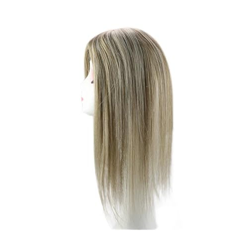 Haartopper für Frauen Haar-Topper for Frauen, Haarausfall-Abdeckung, Mono-Basis-Oberteil mit PU-beschichtetem Echthaar, glatte Haarteile, Clip-in-Toupet aus maschinellem Remy-Haar Haarteil Topper Toup