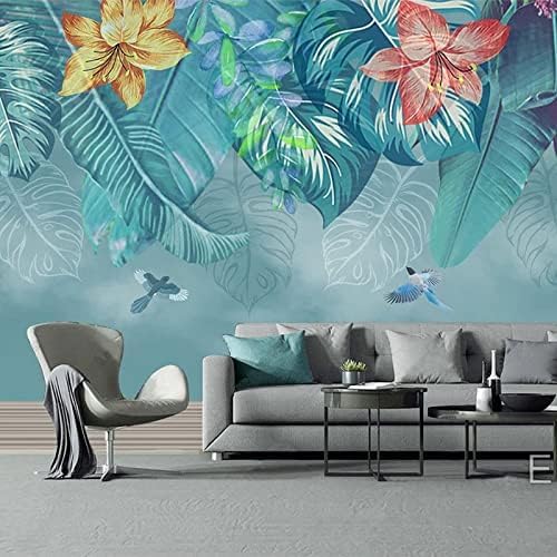 XLMING Handgezeichnete Pflanzen Blätter Blumen 3D Tapete Home Dekoration Wohnzimmer Sofa Schlafzimmer Tv Hintergrund Wand-150cm×105cm