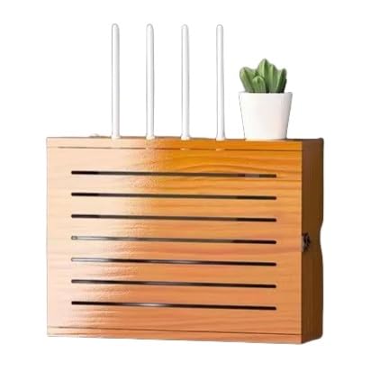 Stanzfreies wandmontiertes Router-Rack, WLAN-Router-Box, Router-Versteck-Aufbewahrungsbox, 2 Ebenen, verstellbare WLAN-Aufbewahrungsbox, Steckdosenleisten-Box, stanzfreier Organizer, Kabel-Versteckbox