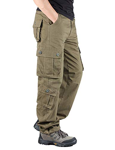 SOMTHRON Herren Cargo Hose Regular Fit Arbeit Hose mit 8 Taschen Chino Stoffhose Große Größen(BR2,33)