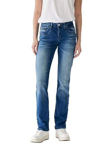 LTB Jeans Damen Jeans Vilma - Jeans Damen Straight aus Baumwollmischung Straight Denim Mittel mit Reißverschluss Mittlere Taille - Blau