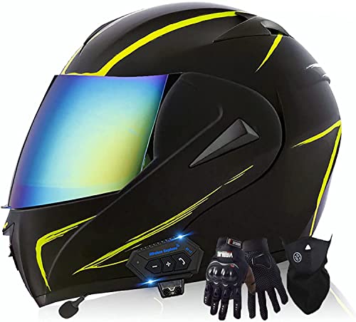 Modulare Motorradhelme Bluetooth Helm DOT/ECE-Zertifizierung Klapphelm Motorradhelme Touring-Helme Integrierter Bluetooth-Kopfhörer Mit Lautsprechern Für Automatisches Beantworten