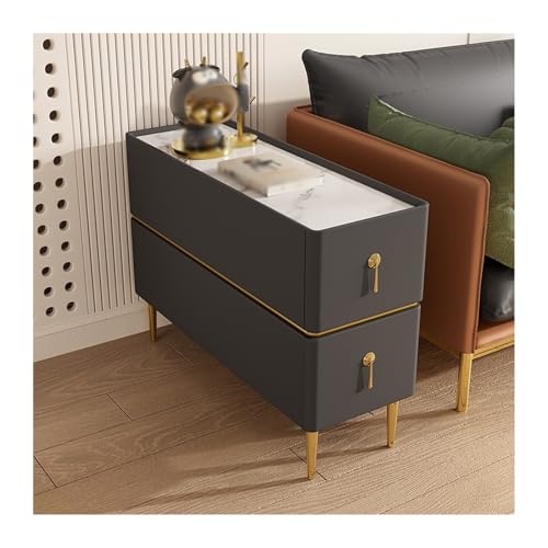 FUHAI-666 Sofa Sideboard Licht Luxus Massivholz Ultra schmale kleine Sandwich Beistelltisch Wohnzimmer Leder Sideboards(H)