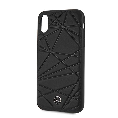 CG Mobile Mercedes-Benz Handyhülle für iPhone XR Echt Leder Hardcase Twister Design Fallschutz Leicht zugängliche Anschlüsse Offizielles Lizenzprodukt