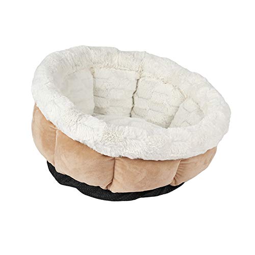 Hundehöhle Kleine Hunde Hundebett Flauschiges Katzenbett Tragbares Hundebett Hundehöhlenbett Haustier-Innenhaus Hundeschlafsäcke Günstige Hundebetten 48X49,beige