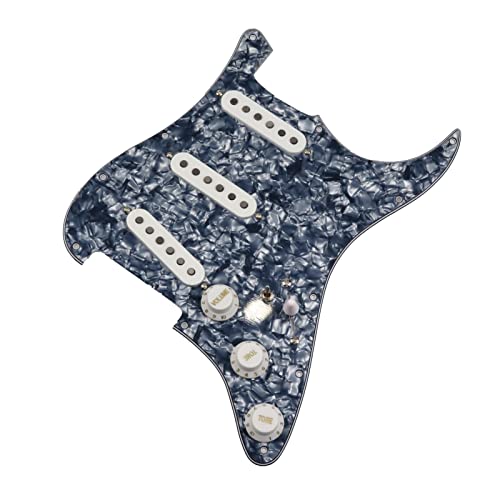 Geladenes Gitarren-Pickguard 7-Wege-geladene Pickguard-Gitarren-Pickups SSS 6. 0s Stil Einzelne Spulen Alnico 5 Verdrahtung Für Strat (Color : 01)