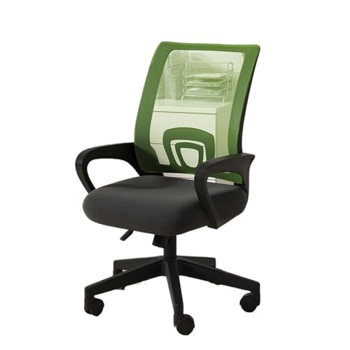 Zhaoj24-05 Bürostuhl Ergonomischer Bequemer Bürostuhl for Zuhause, bequemer Gaming-Drehstuhl, ergonomischer Stuhl mit Netzgewebe und mittlerer Rückenlehne Schreibtischstuhl(Green)